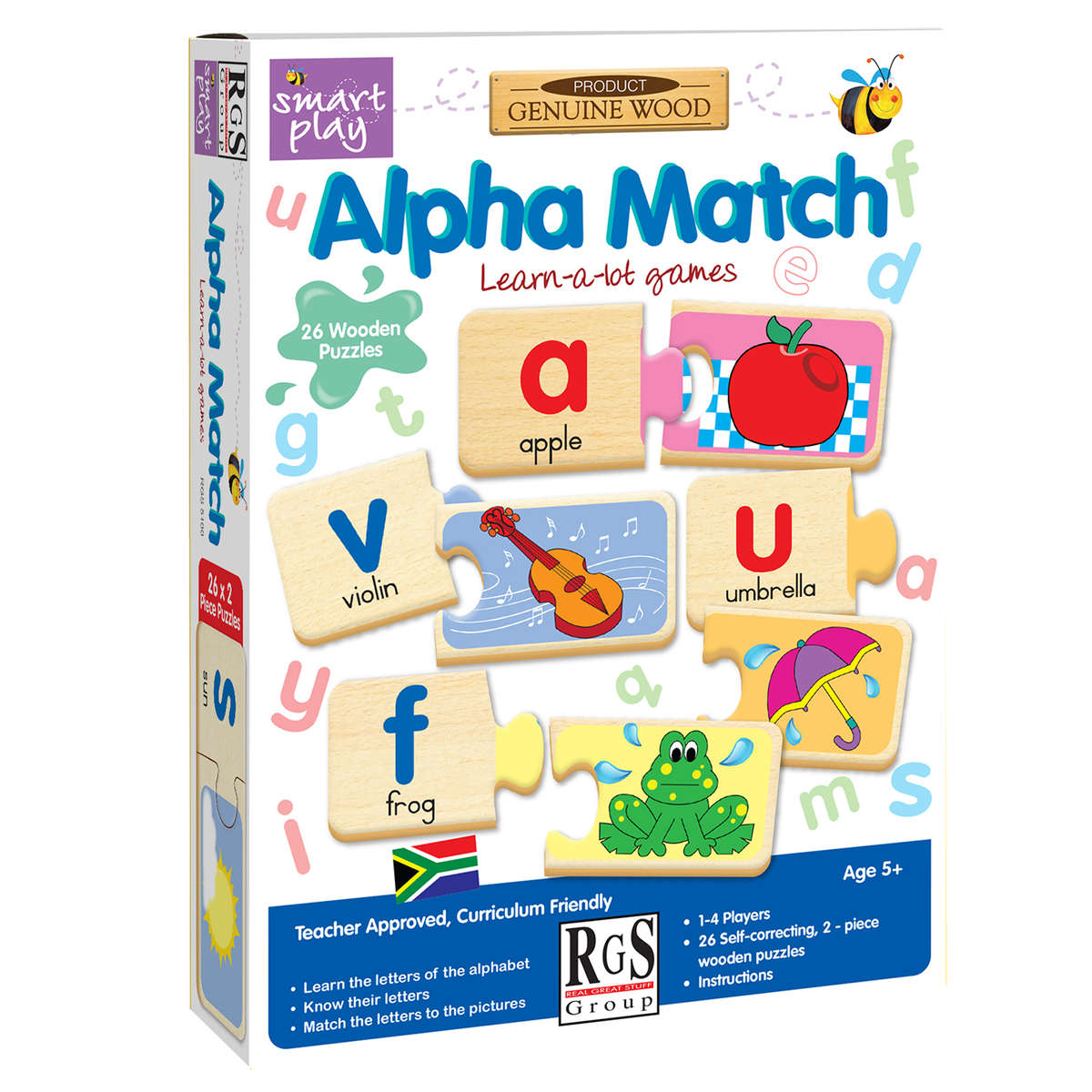 Alpha Match 26 x 2 Piece Genuine Wood Puzzles