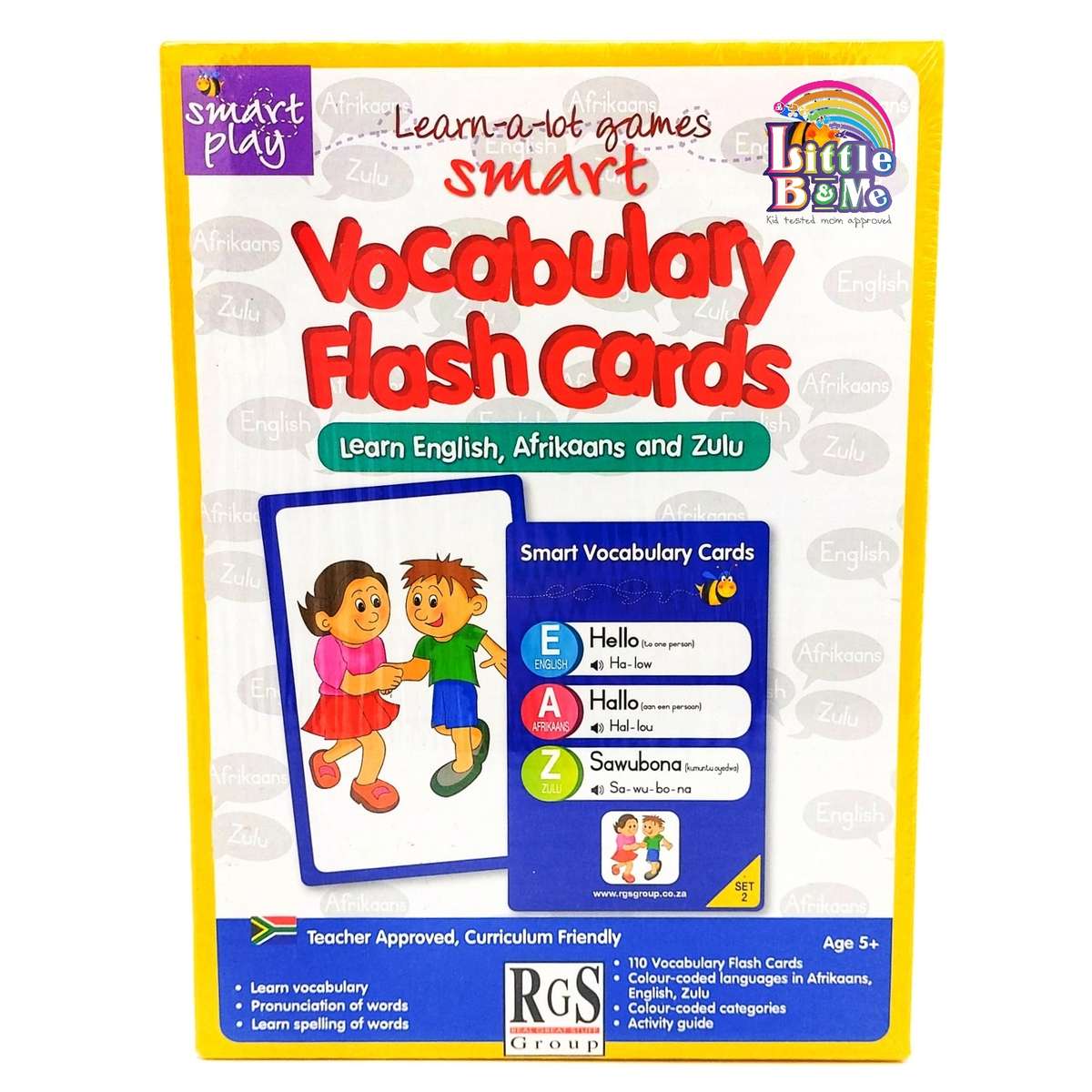Smart Vocabulary Flash Cards ( English, Afrikaans and Zulu)