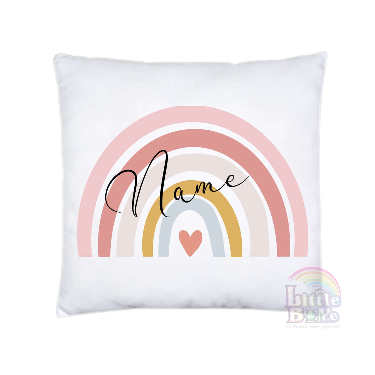 Personalized Pink Rainbow Cushion