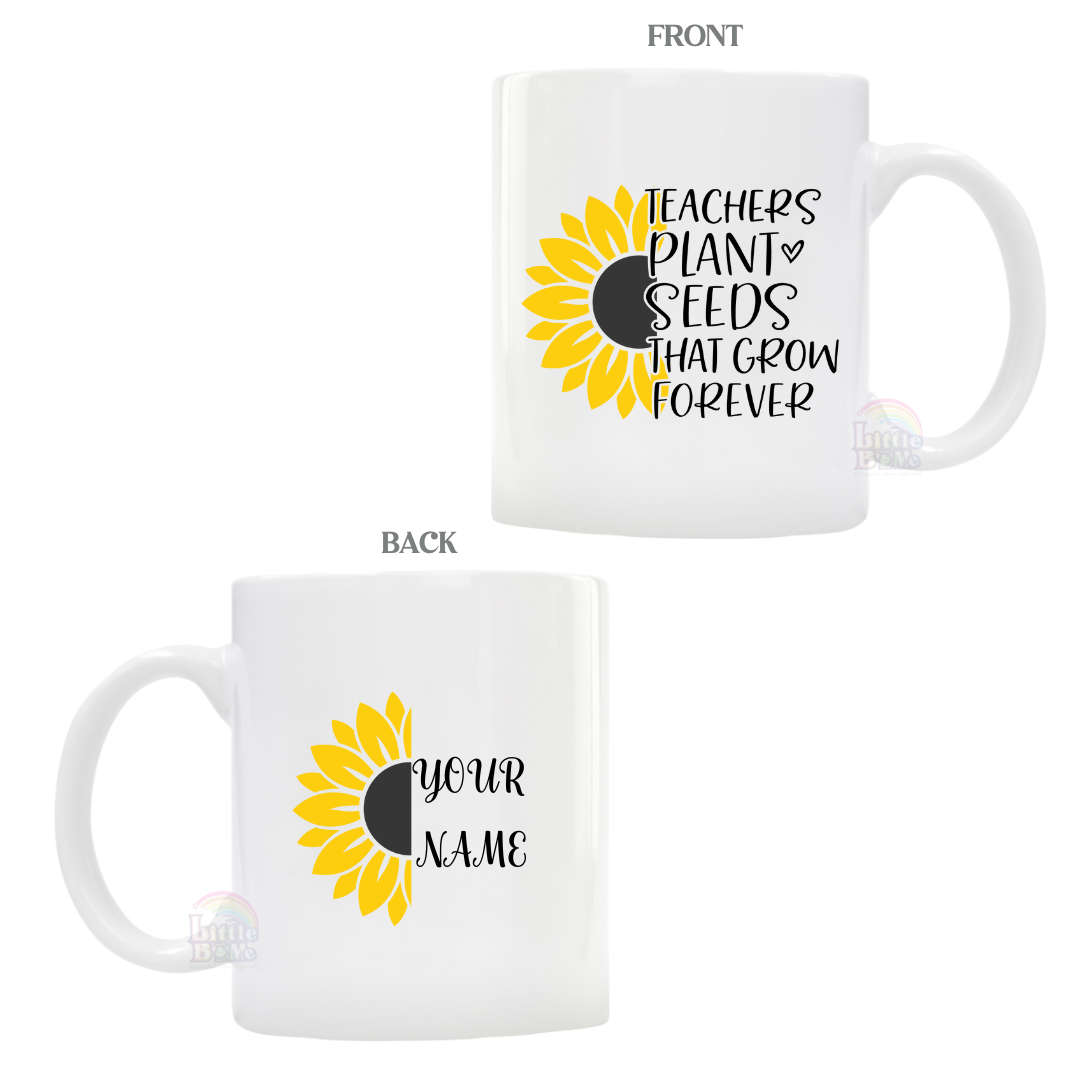 Personalized Teacher Sunflower Mug