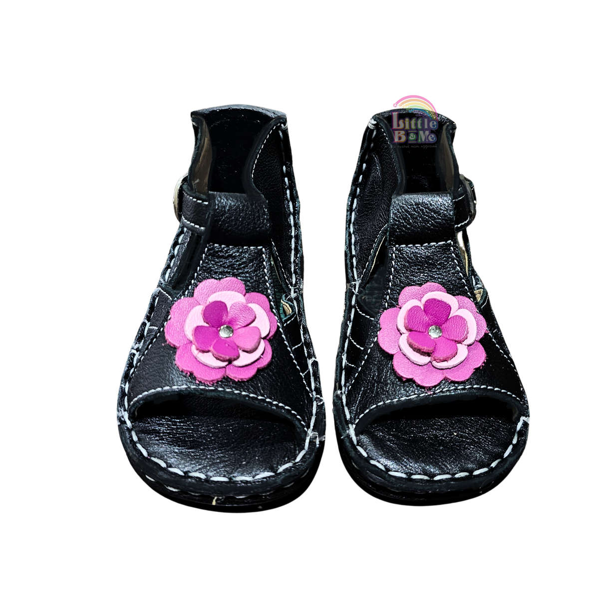 Cobbles - Black and Pink Flower (5,6)