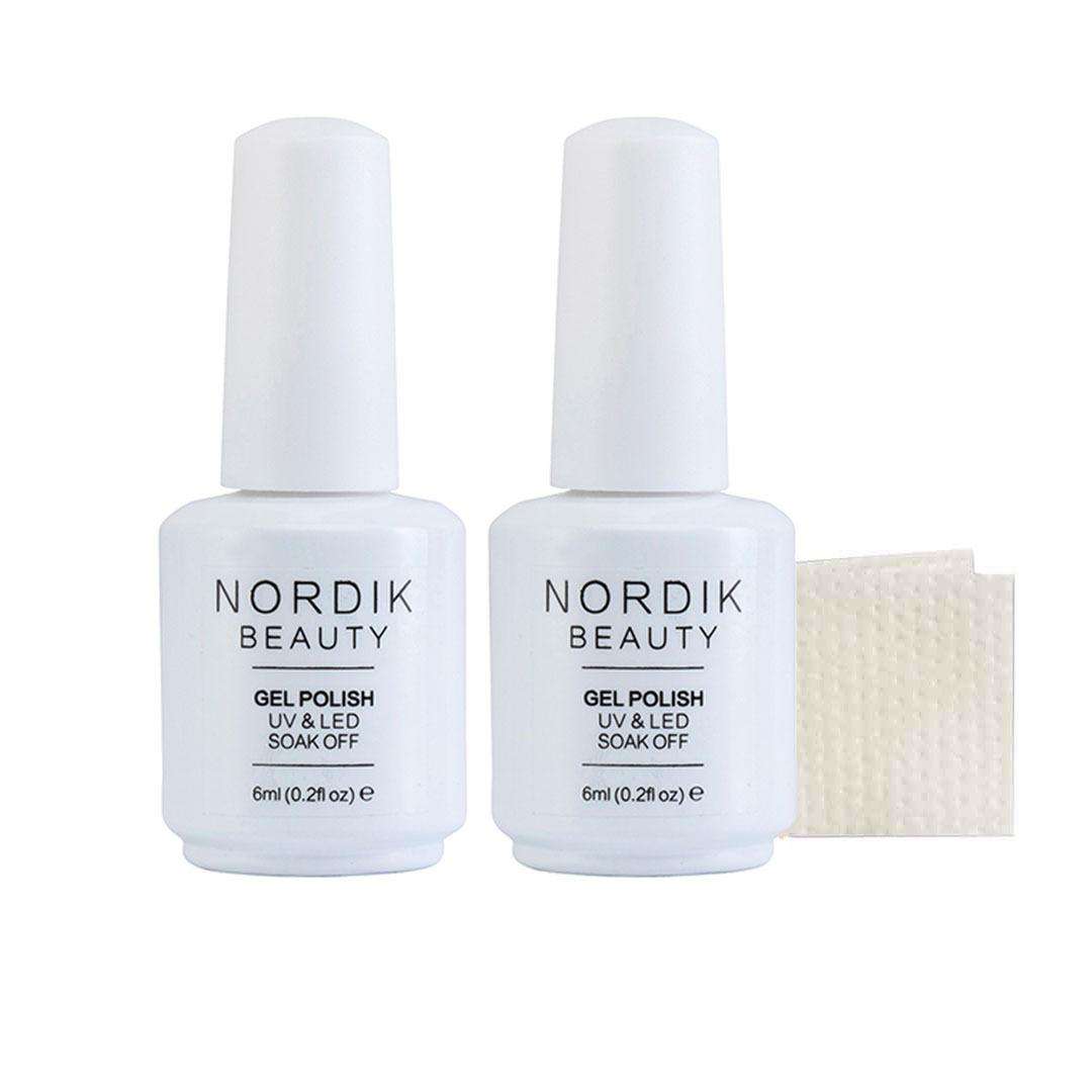 Nordik Beauty Alcohol Pads, Base & Top Coat Combo Set