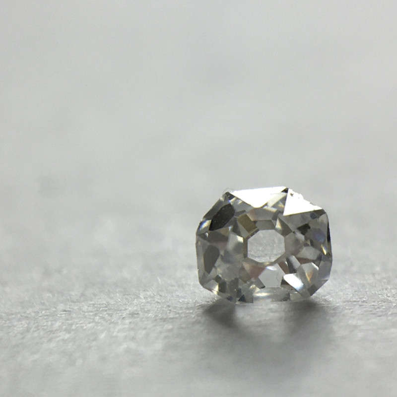 0.07ct Old English Square Cut VVS Light Grey antique / vintage diamond