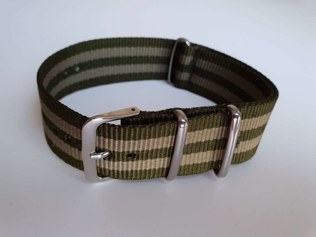 22mm Nato Watch Strap Khaki-Stripe