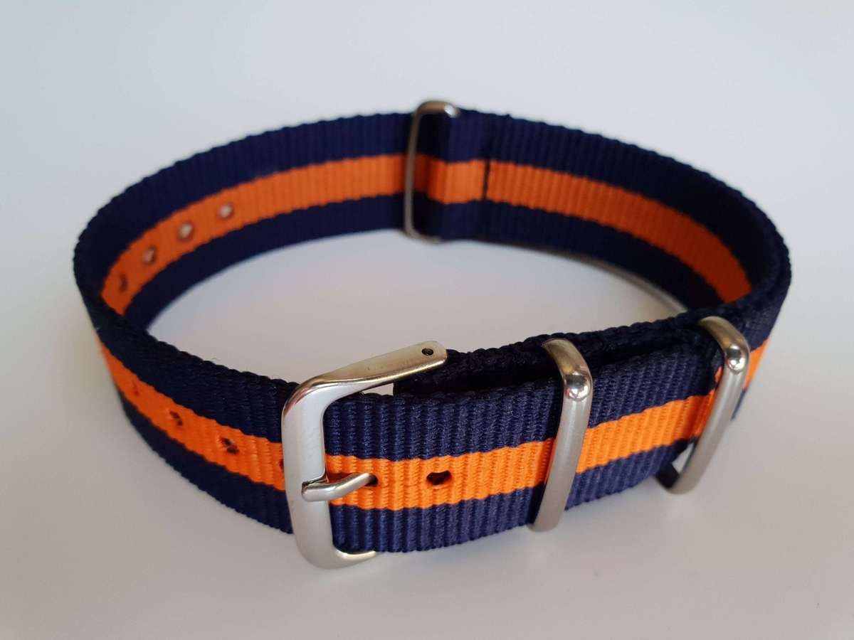 20mm Nato Watch Strap Navy/Orange