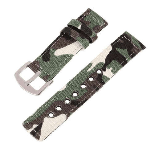22mm Canvas Watch Strap Army Camo