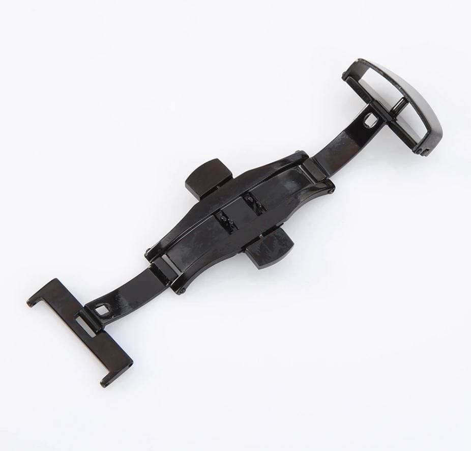 Deployant Clasp/Buckle with Double Push Button Release (Black) - 22mm