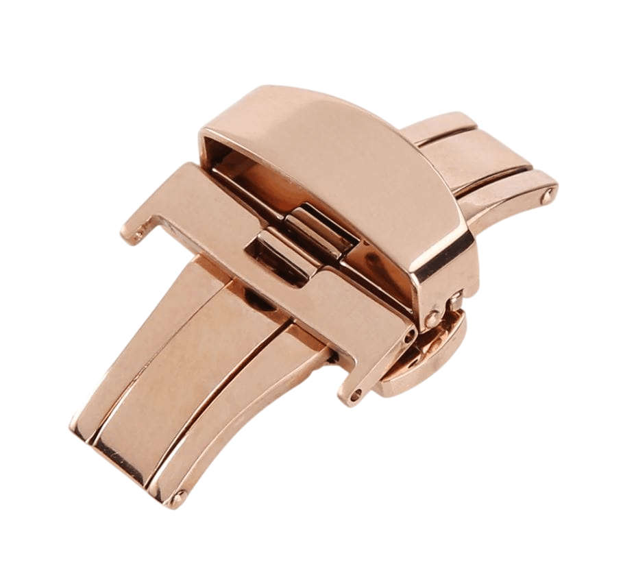 Deployant Clasp/Buckle with Double Push Button Release (Rose Gold)