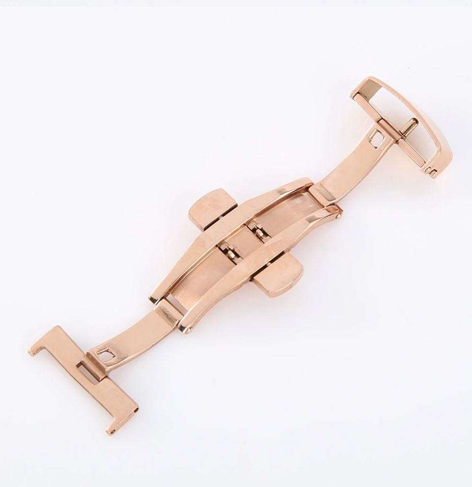 Deployant Clasp/Buckle with Double Push Button Release (Rose Gold)