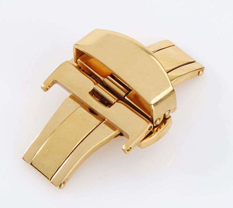 Deployant Clasp/Buckle with Double Push Button Release (Yellow Gold) - 20mm