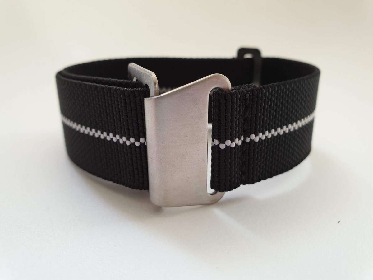 20mm Paratrooper Watch Strap Black/White