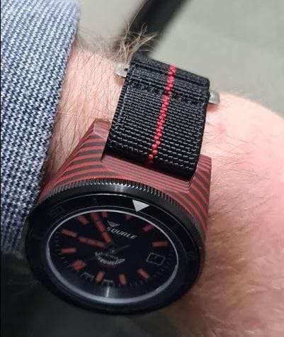 20mm Paratrooper Watch Strap Black/Red