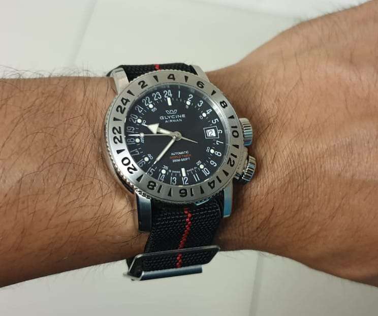 20mm Paratrooper Watch Strap Black/Red