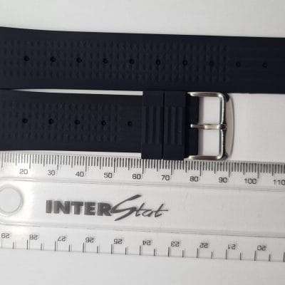 22mm Silicone Waffle Strap Black