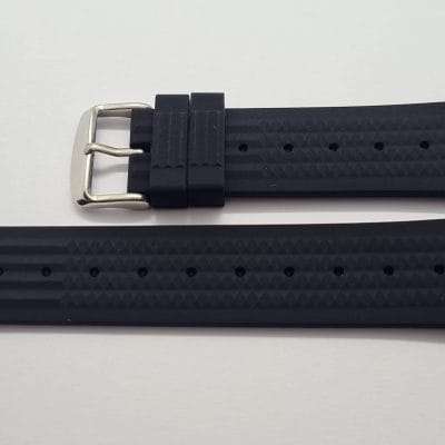 22mm Silicone Waffle Strap Black