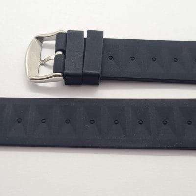 22mm Silicone Waffle Strap Black