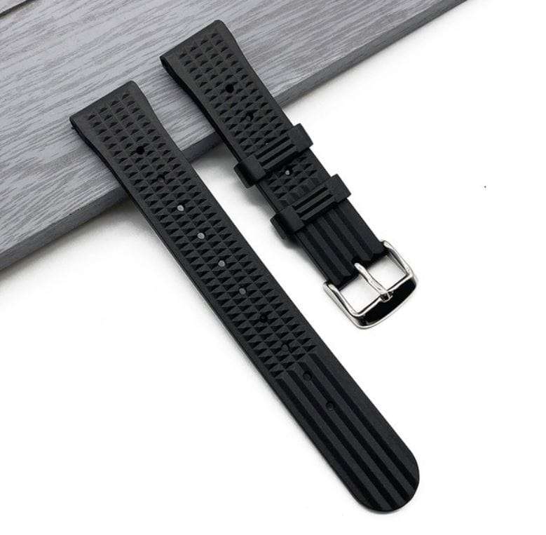 22mm Silicone Waffle Strap Black