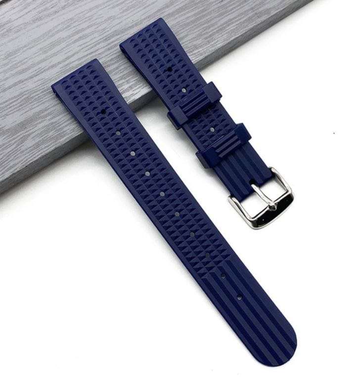 22mm Silicone Waffle Strap Navy Blue