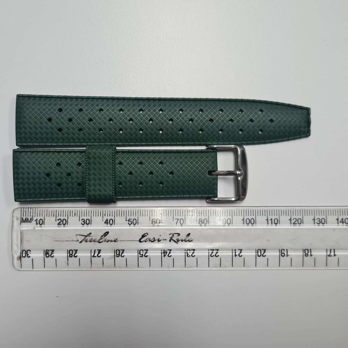 22mm Vintage Tropic Rubber Strap Green