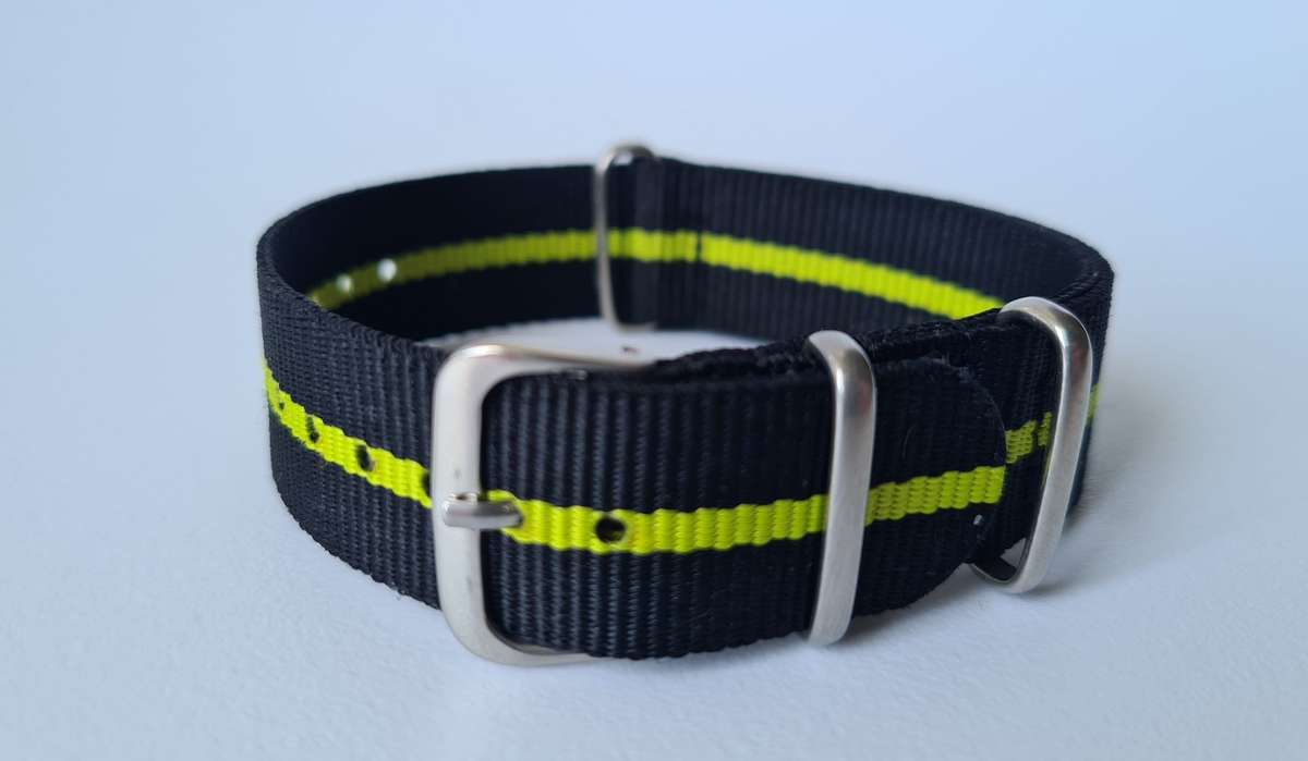 20mm Nato Watch Strap Black/Green