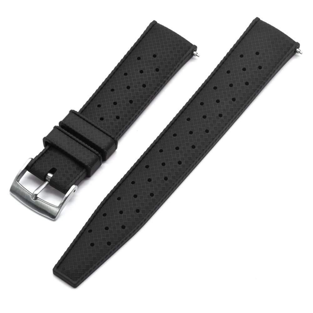 18mm Vintage Tropic Rubber Strap Black