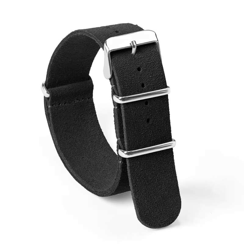 22mm Suede Nato Watch Strap Black