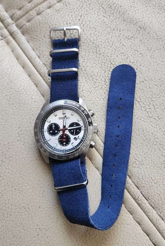22mm Suede Nato Watch Strap Navy Blue
