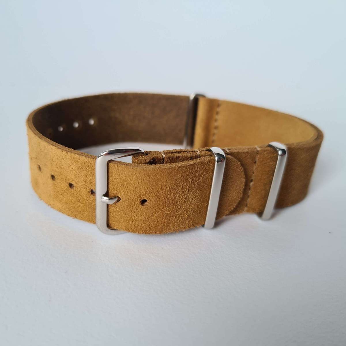 20mm Suede Nato Watch Strap Light Brown