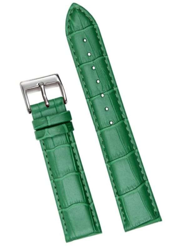 18mm Crocodile Pattern PU Leather Strap Green
