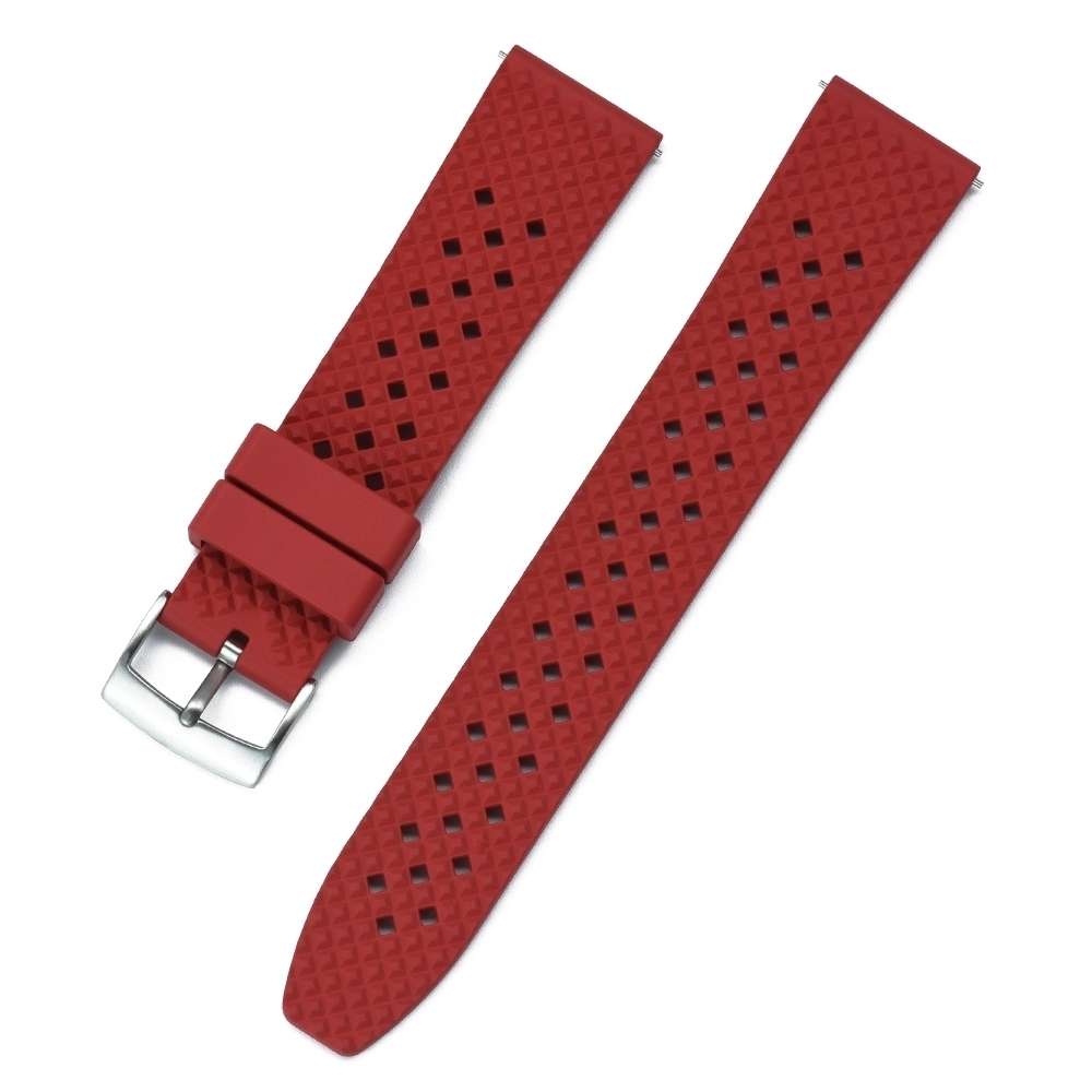 18mm Honeycomb Rubber Strap Red
