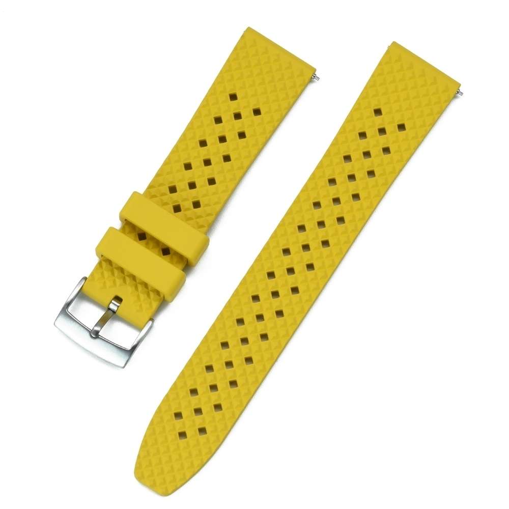 18mm Honeycomb Rubber Strap Yellow