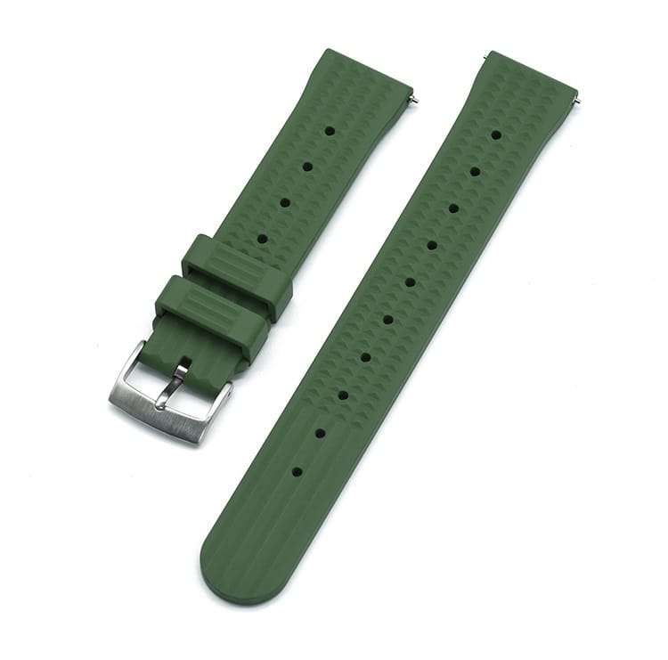 22mm Rubber Waffle Strap Green