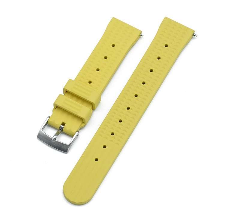 20mm Rubber Waffle Strap Yellow