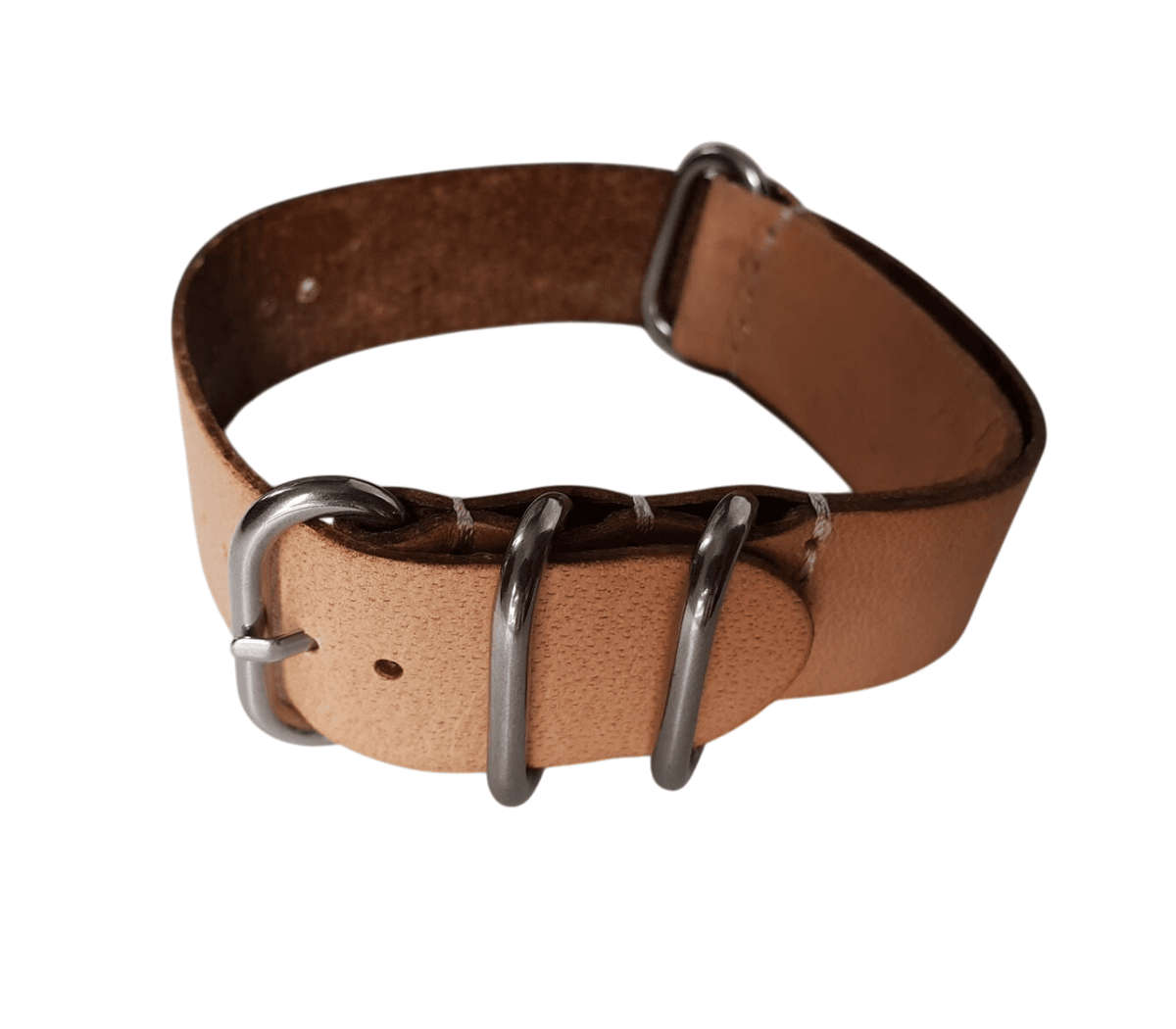 22mm PU Leather Nato Watch Strap Beige