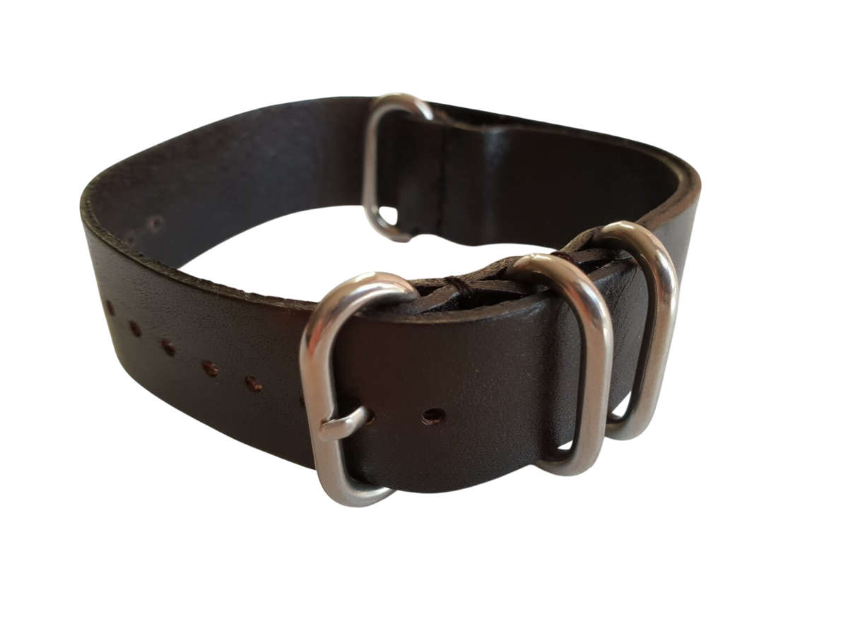 18mm PU Leather Nato Watch Strap Black