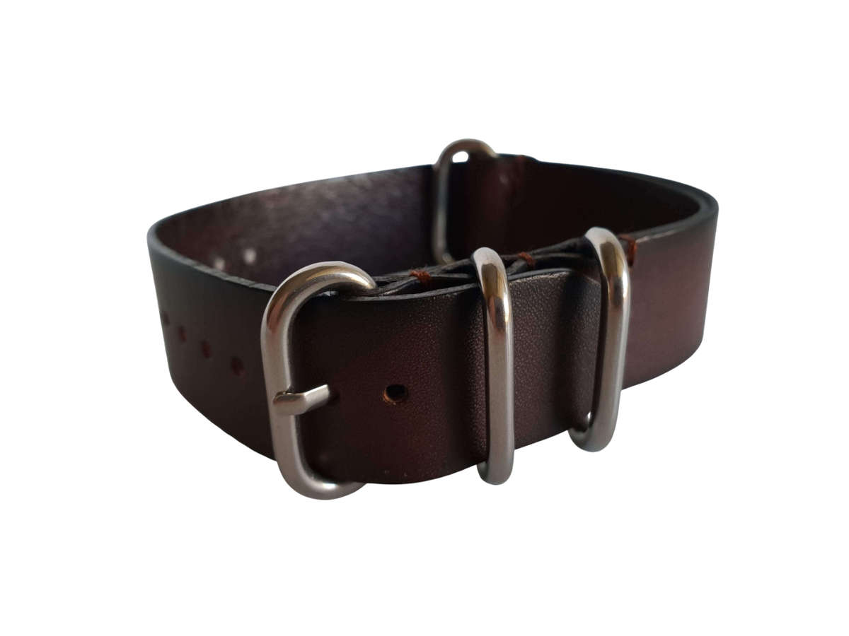 20mm PU Leather Nato Watch Strap Brown