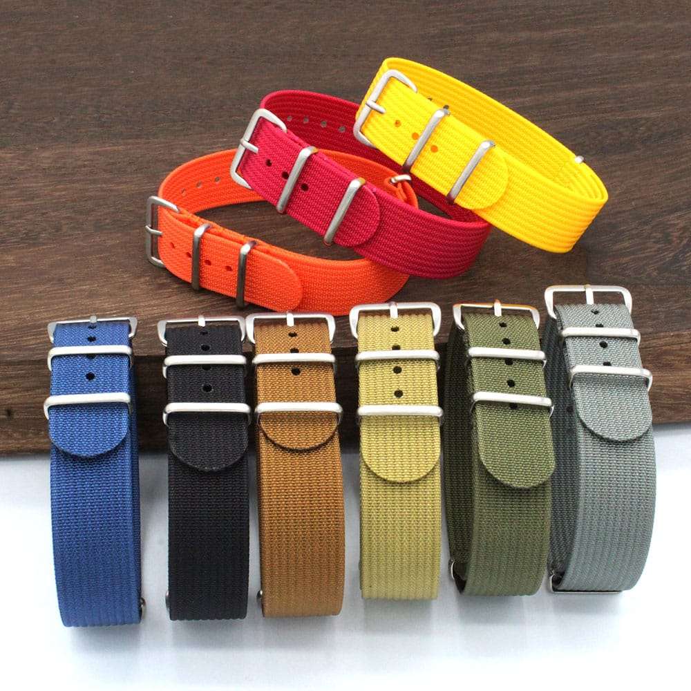 22mm Ribbed Nato Watch Strap Khaki Green