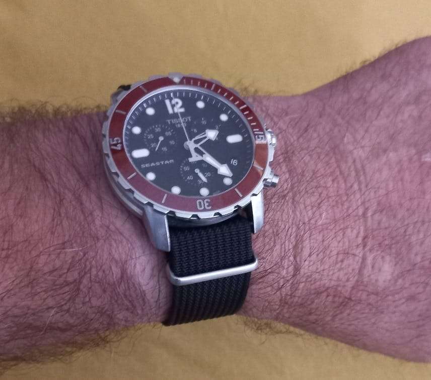 20mm Ribbed Nato Watch Strap Black