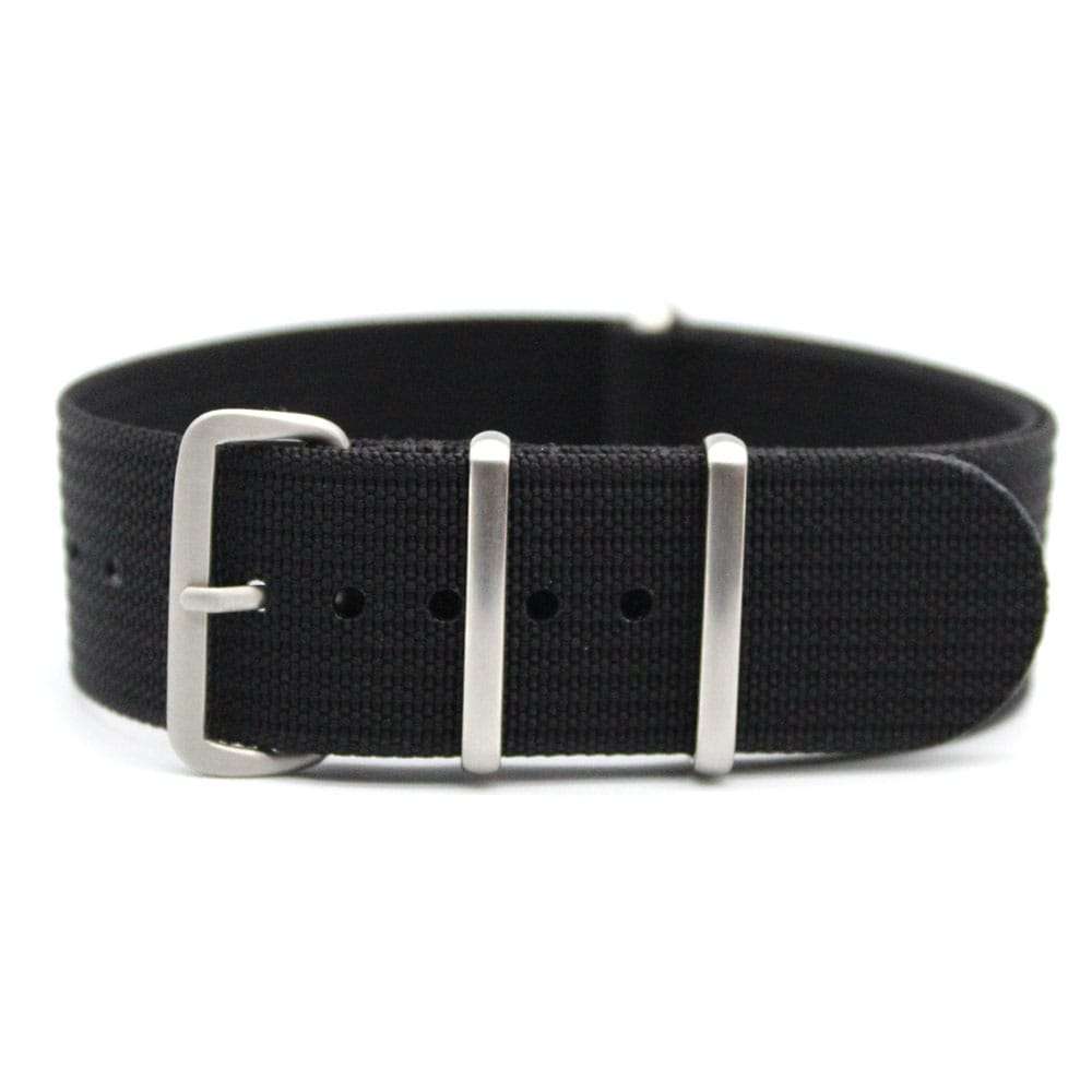 20mm Ribbed Nato Watch Strap Black