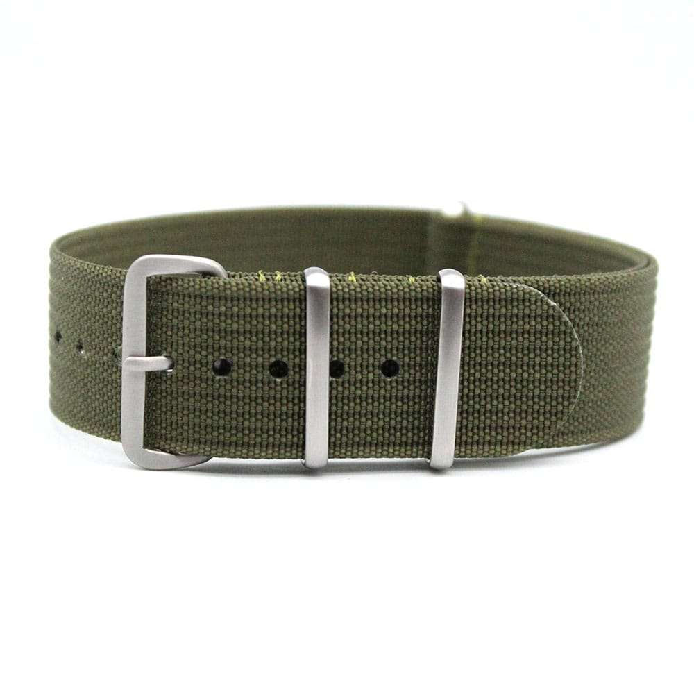 22mm Ribbed Nato Watch Strap Khaki Green