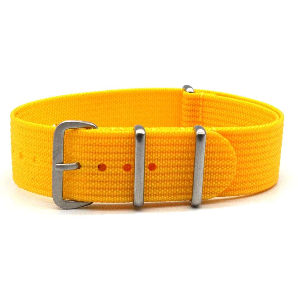 22mm Ribbed Nato Watch Strap Yellow