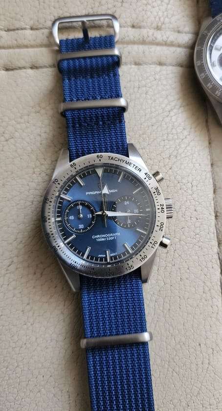 18mm Ribbed Nato Watch Strap Navy Blue