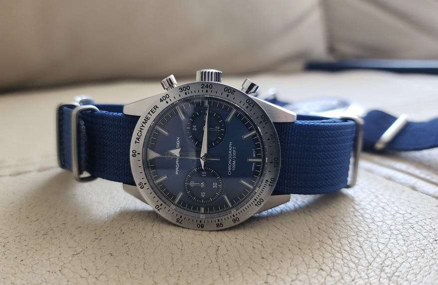 18mm Ribbed Nato Watch Strap Navy Blue