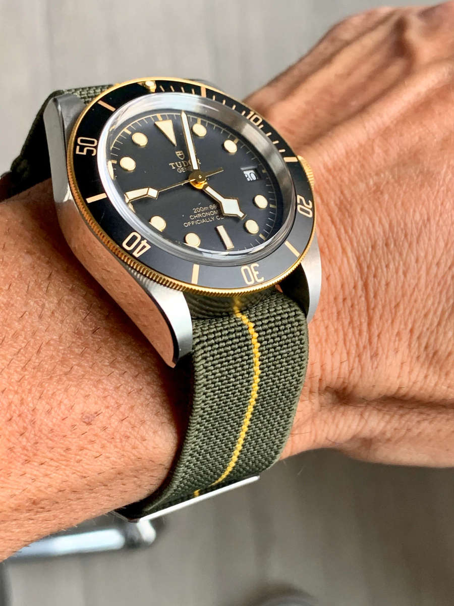 22mm Paratrooper Watch Strap Khaki/Yellow