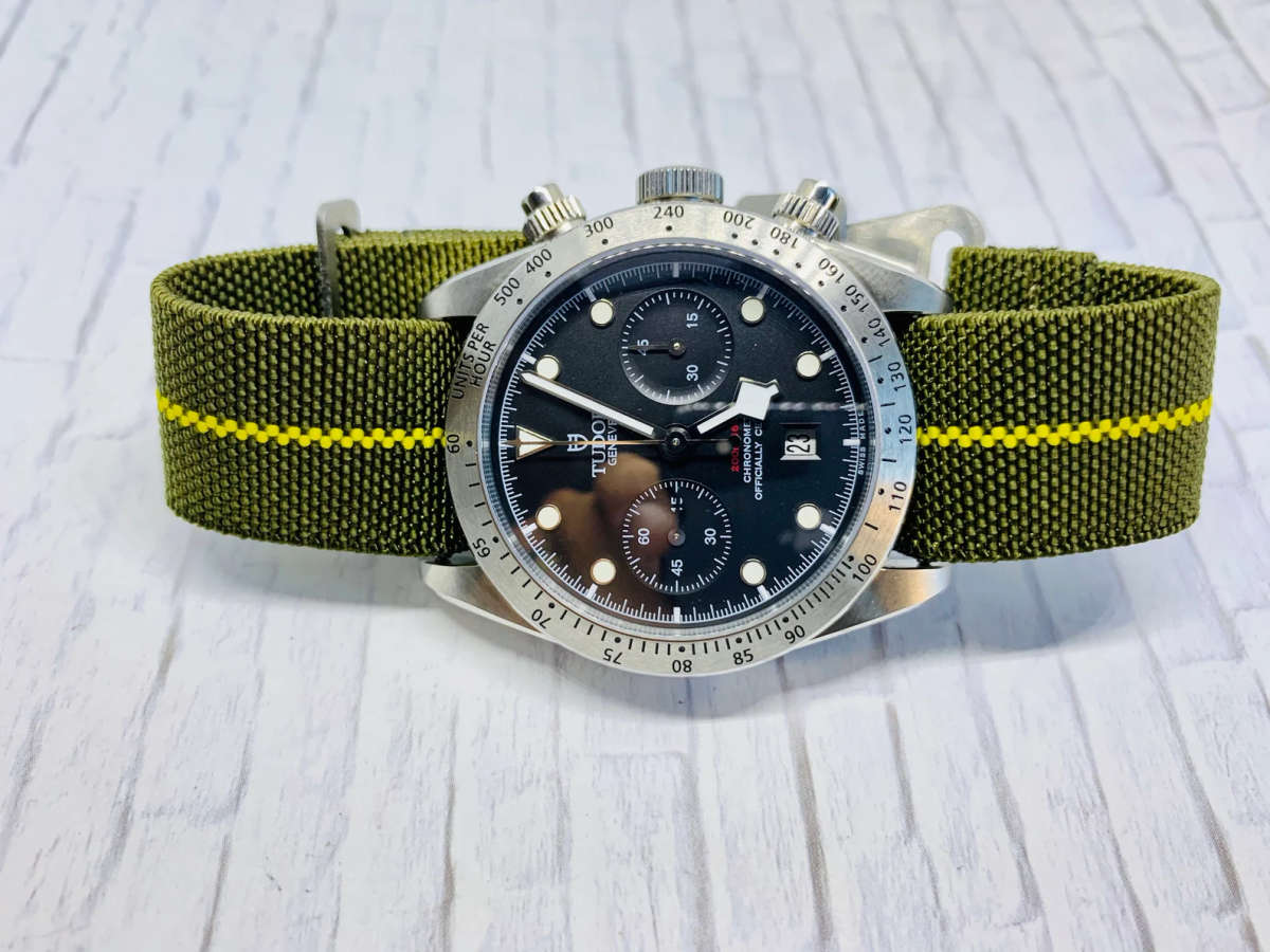 22mm Paratrooper Watch Strap Khaki/Yellow