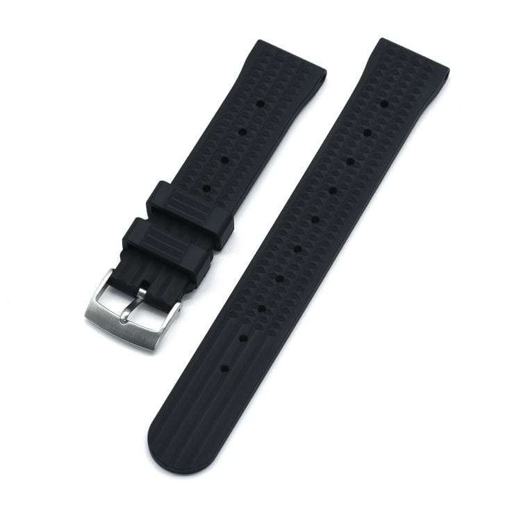20mm Rubber Waffle Strap Black