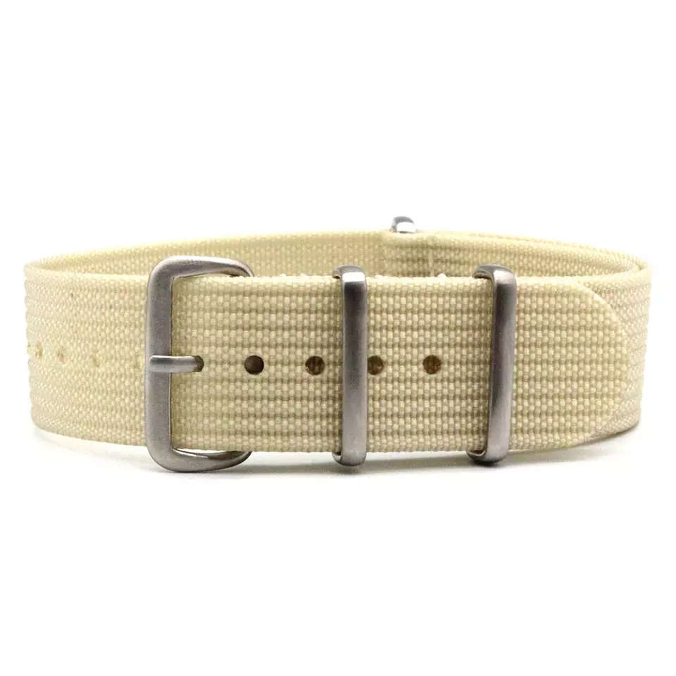 18mm Ribbed Nato Watch Strap Cream