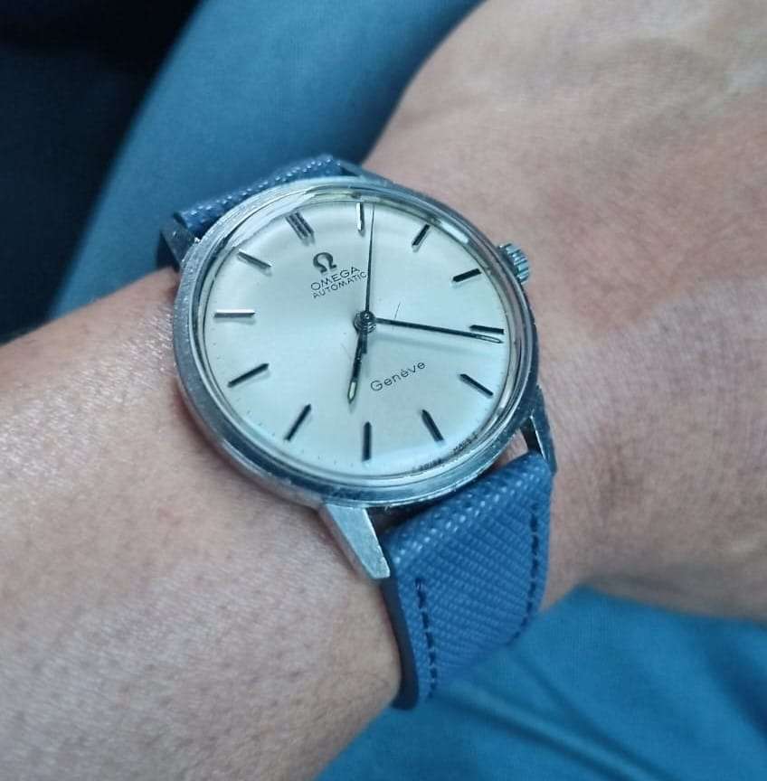 20mm Saffiano Pattern PU Leather Strap Blue