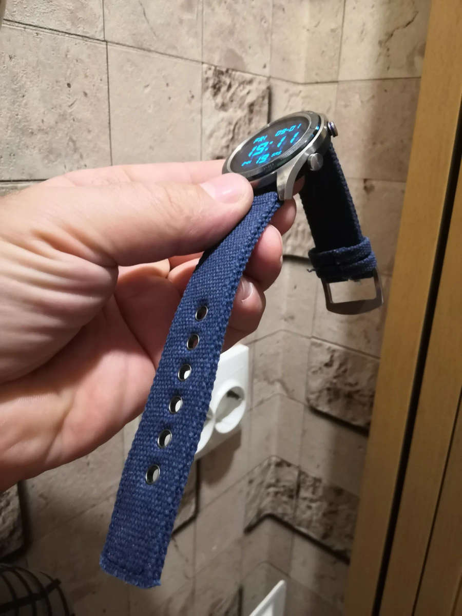 22mm Canvas Watch Strap Navy Blue