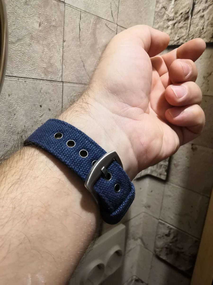 22mm Canvas Watch Strap Navy Blue